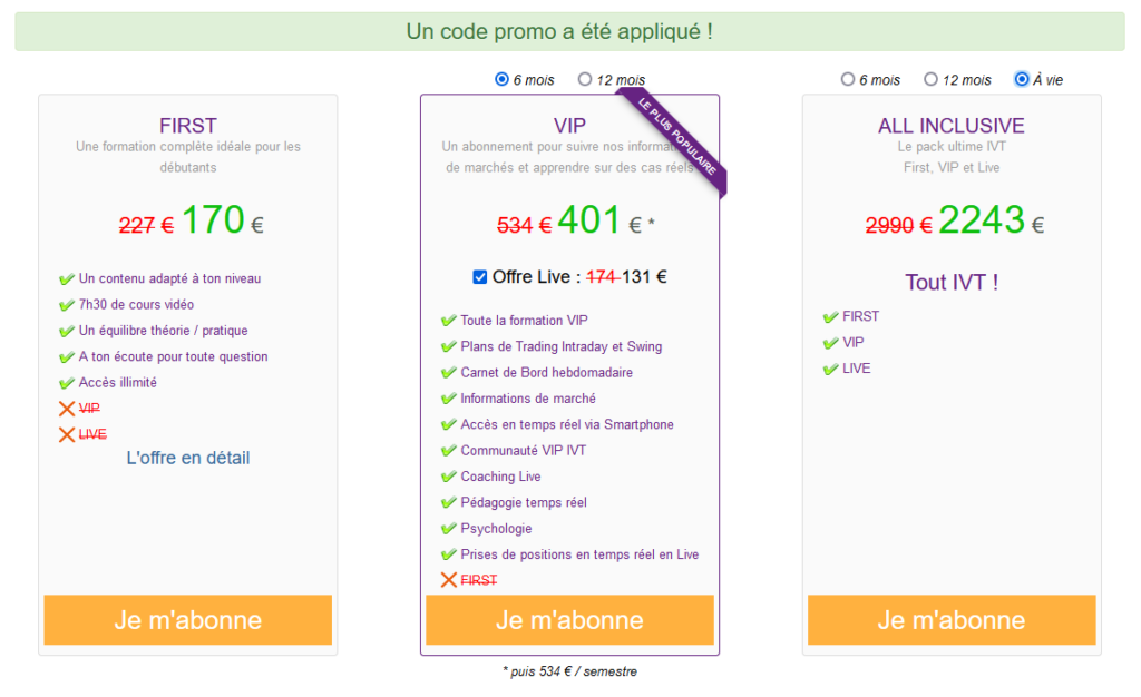 code promo IVT